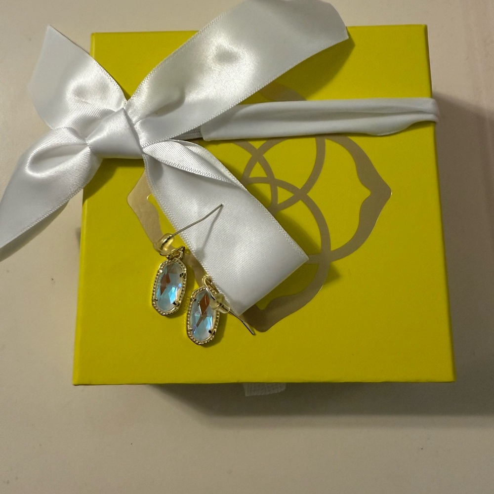 Lee Gold Drop Earrings in Dichroic Glass Kendra Scott